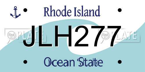 JLH277 Rhode Island License Plate