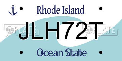 JLH72T Rhode Island License Plate