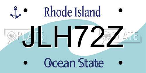 JLH72Z Rhode Island License Plate