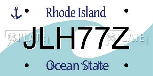 JLH77Z Rhode Island License Plate
