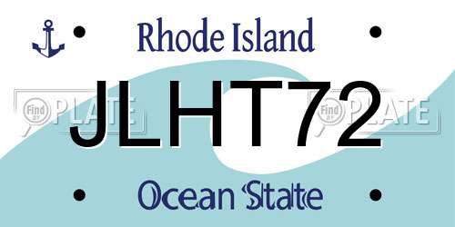 JLHT72 Rhode Island License Plate