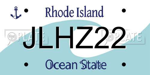 JLHZ22 Rhode Island License Plate