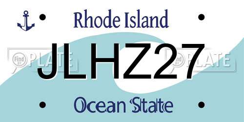 JLHZ27 Rhode Island License Plate