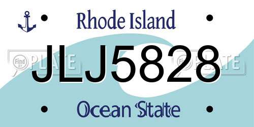 JLJ5828 Rhode Island License Plate