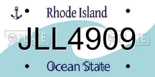 JLL4909 Rhode Island License Plate