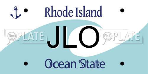 JLO Rhode Island License Plate