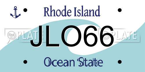 JLO66 Rhode Island License Plate