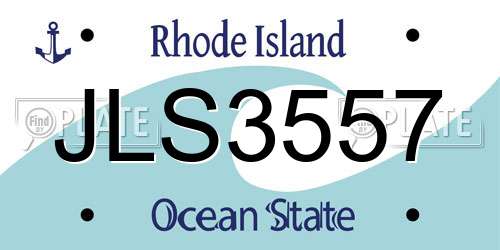 JLS3557 Rhode Island License Plate