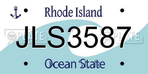 JLS3587 Rhode Island License Plate