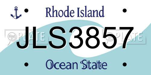 JLS3857 Rhode Island License Plate