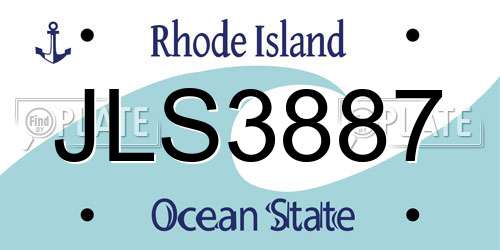 JLS3887 Rhode Island License Plate