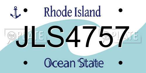 JLS4757 Rhode Island License Plate