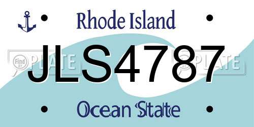 JLS4787 Rhode Island License Plate