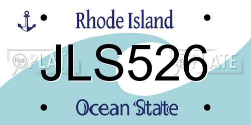 JLS526 Rhode Island License Plate