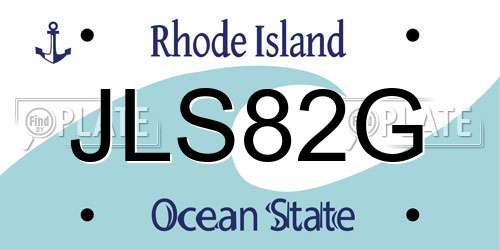JLS82G Rhode Island License Plate