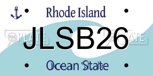 JLSB26 Rhode Island License Plate
