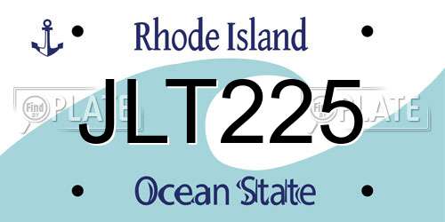 JLT225 Rhode Island License Plate