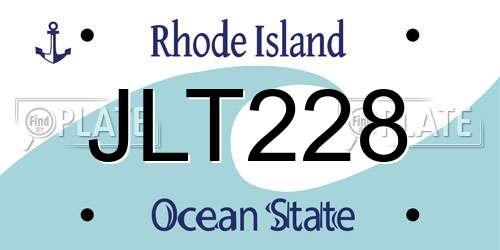 JLT228 Rhode Island License Plate