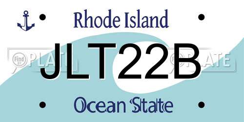 JLT22B Rhode Island License Plate