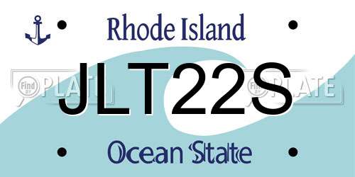 JLT22S Rhode Island License Plate