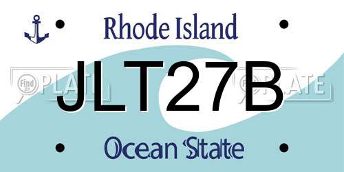 JLT27B Rhode Island License Plate