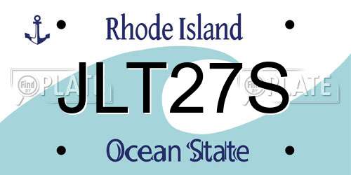 JLT27S Rhode Island License Plate
