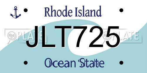 JLT725 Rhode Island License Plate