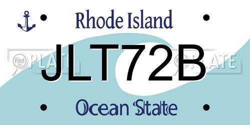 JLT72B Rhode Island License Plate