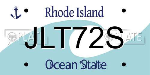 JLT72S Rhode Island License Plate