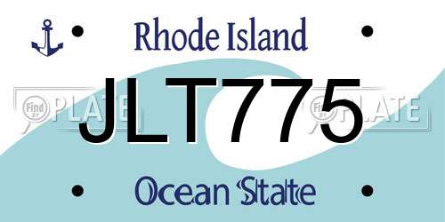 JLT775 Rhode Island License Plate
