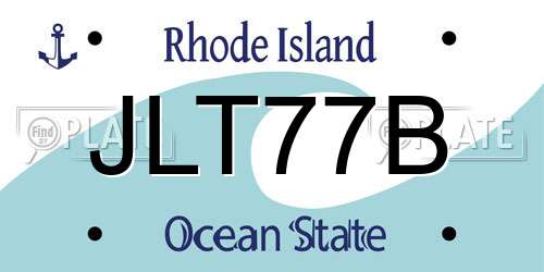 JLT77B Rhode Island License Plate