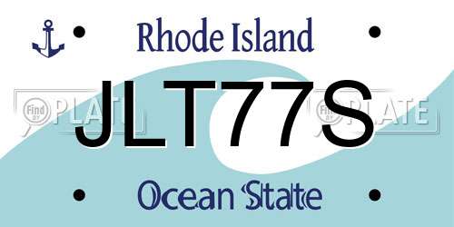 JLT77S Rhode Island License Plate