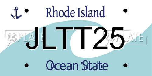 JLTT25 Rhode Island License Plate