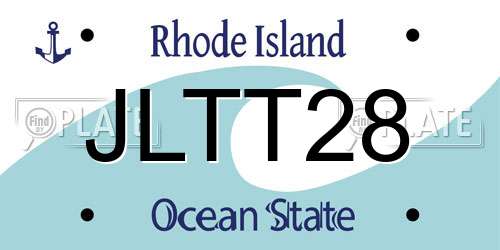 JLTT28 Rhode Island License Plate