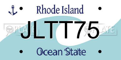 JLTT75 Rhode Island License Plate