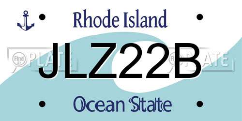 JLZ22B Rhode Island License Plate