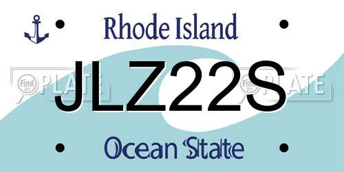JLZ22S Rhode Island License Plate