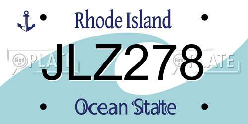 JLZ278 Rhode Island License Plate