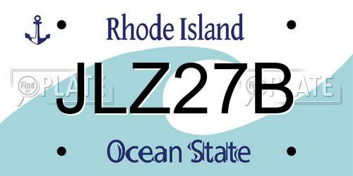JLZ27B Rhode Island License Plate