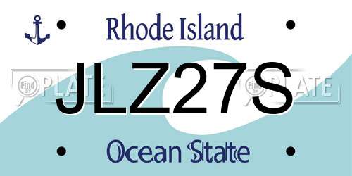 JLZ27S Rhode Island License Plate