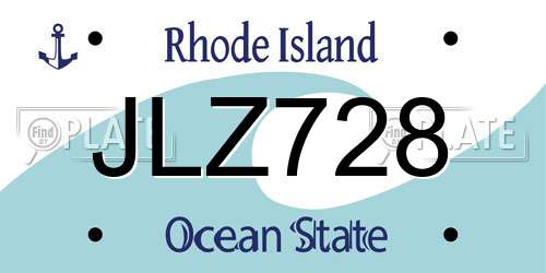 JLZ728 Rhode Island License Plate