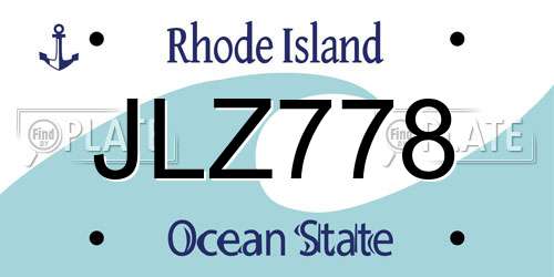 JLZ778 Rhode Island License Plate