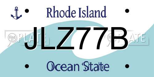 JLZ77B Rhode Island License Plate
