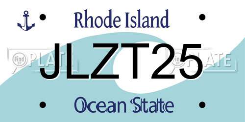 JLZT25 Rhode Island License Plate