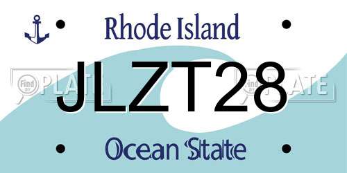 JLZT28 Rhode Island License Plate