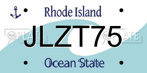 JLZT75 Rhode Island License Plate