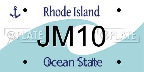 JM10 Rhode Island License Plate
