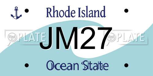 JM27 Rhode Island License Plate