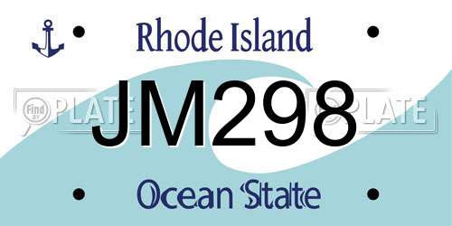 JM298 Rhode Island License Plate