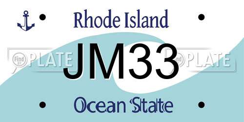 JM33 Rhode Island License Plate